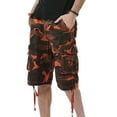thumbnail image 2 of DeHolifer Men's Camo Cargo Shorts Cotton Relaxed Fit Multi-Pocket Outdoor Camouflage Cargo Shorts Orange XL, 2 of 8