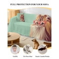 thumbnail image 4 of Green Cat Couch Cover, Funny Animals Modern Art Oversized Sofa Cover Blanket for 3 Cushion Couch, Sectional Sofa Slipcover Furniture Protector for Living Room Bedroom 71''x150'', 4 of 9