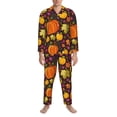 thumbnail image 3 of Goofa Autumn Harvest Pumpkin Joy for 2-piece Loungewear Set Men’s Sleepwear Set Soft PJs Cozy loungewear Comfy Sleep Set Winter Pajamas-Small, 3 of 7