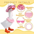 thumbnail image 5 of Miguan 6 Sets Mini Desk Goose Outfits 7 inches Mini Desk Goose Clothes with Cute Felt Hat Necklace Dresses and Sunglasses for Magnetic Porch Geese Key Holder Decor Gifts, 5 of 7