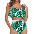 thumbnail image 2 of Pisexur Tankini Swimsuits for Women Tummy Control Two Piece Bathing Suits Ruffled Flounce Tankini Top with High Waisted Bottom Bikini Set, 2 of 6