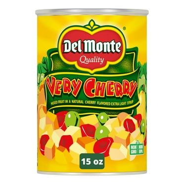 Del Monte Very Cherry Mixed Fruit in Extra Light Syrup, Canned Fruit, 15 oz Can