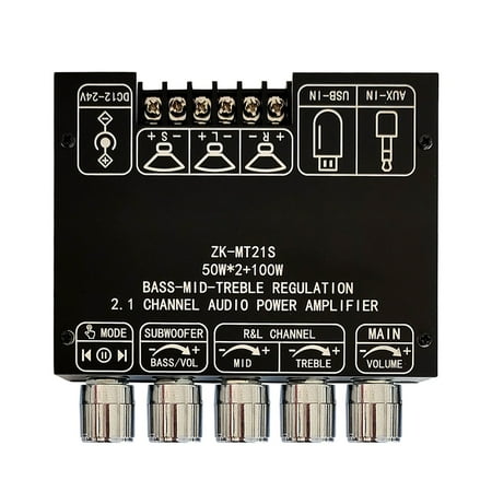 Rupoun Audio Amplifier Board TWS Bluetooth 2.1 Sound Channel Subwoofer Stereo Amp Module (5.12 inches / 13 cm)