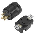thumbnail image 2 of Conector receptáculo eléctrico de 3 clavijas con bloqueo giratorio NEMA L6-30P L6-30R, 30 A, 250 V, macho y hembra, 2 of 14