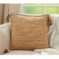thumbnail image 2 of Fennco Styles Braided Broder Tassel Cotton Decorative Throw Pillow 18" W x 18" L - Clay Woven Square Cushion for Home, Couch, Living Room, Bedroom, Office and Holiday Décor, 2 of 5