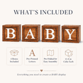 thumbnail image 6 of Happy Greetings Baby Shower Party Decoration - 4 Wood Grain Bear Blocks with Baby Letter, 6 of 12