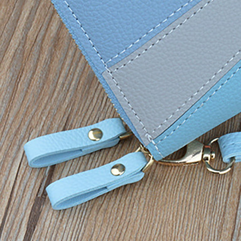 ZX Long Wallet Purse Wallet PU 2 Way Zipper 2 Compartments Large Capacity Color Collision Hand Purse for Women Adults Daily Blue ZX Long Wallet Purse Wallet PU 2 Way Zipper 2 Compartments Large Capacity Color Collision Hand Purse for Women Adults Daily Blue