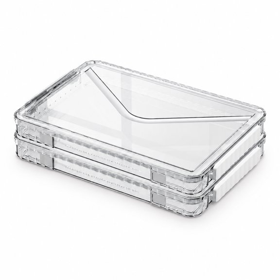 Aemutady Clear Paper Storage Boxes with Lids, Slim 2-Pack
