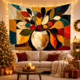 thumbnail image 3 of Floral Garden Rounded with Vase Textured Brushstrokes Lower, Mystical Fantasy for Space Lovers, Galaxy Room Decor, Mother'S Day Gift, Tapestry Wall Hanging for Bedroom and Dorm, 3 of 7