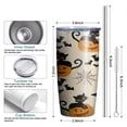 thumbnail image 6 of 20oz Tumblers Black Cat Pumpkin Halloween Pattern Stainless Steel Vacuum Insulated Double Wall Travel Tumbler Cups Mug with Lid and Straw,Cleaning Brush for Cold & Hot Drinks, 6 of 7