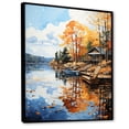 thumbnail image 2 of Designart "Lake Dockside Serenity Painting II" Cottage Floater Framed Wall Art Living Room, 2 of 7