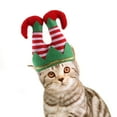 thumbnail image 4 of Kmbangi Bonnet de Bouffon de Noël pour Animaux, Chapeau à Rayures Rouges et Blanches pour Chiens/chats/chatons/chiots pour l'Hiver, 4 of 9