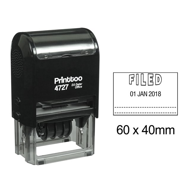 Printtoo Self Inking Dater Stamp With Filed Text Office Stationery Date Rubber Stamp-Black