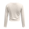 thumbnail image 3 of Women's T Shirts Long Sleeve Crew Neck Slim Fit Basic Tops Soft Fall Fashion Work Tops for Women Size L, 3 of 4