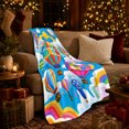 thumbnail image 3 of Whimsical Hot Air Balloon Flight Adventure Cheerful Cartoon, Playful Celestial Scene, Warm Flannel Blanket for Living Room and Bedroom, Art Lovers Housewarming Gift, Celestial Home Decor, 3 of 9