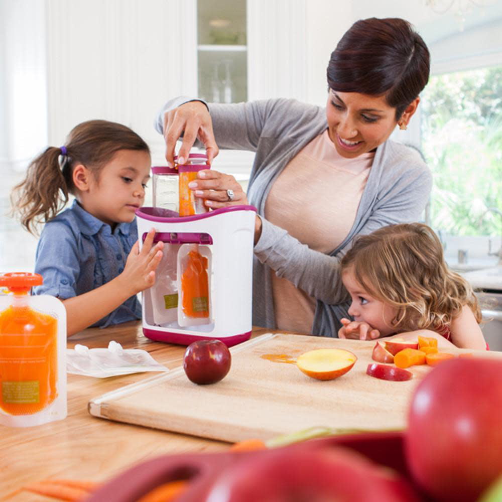 Infant Baby Feeding Food Squeeze Station 10 Pouch Toddler Fruit Maker Dispenser 