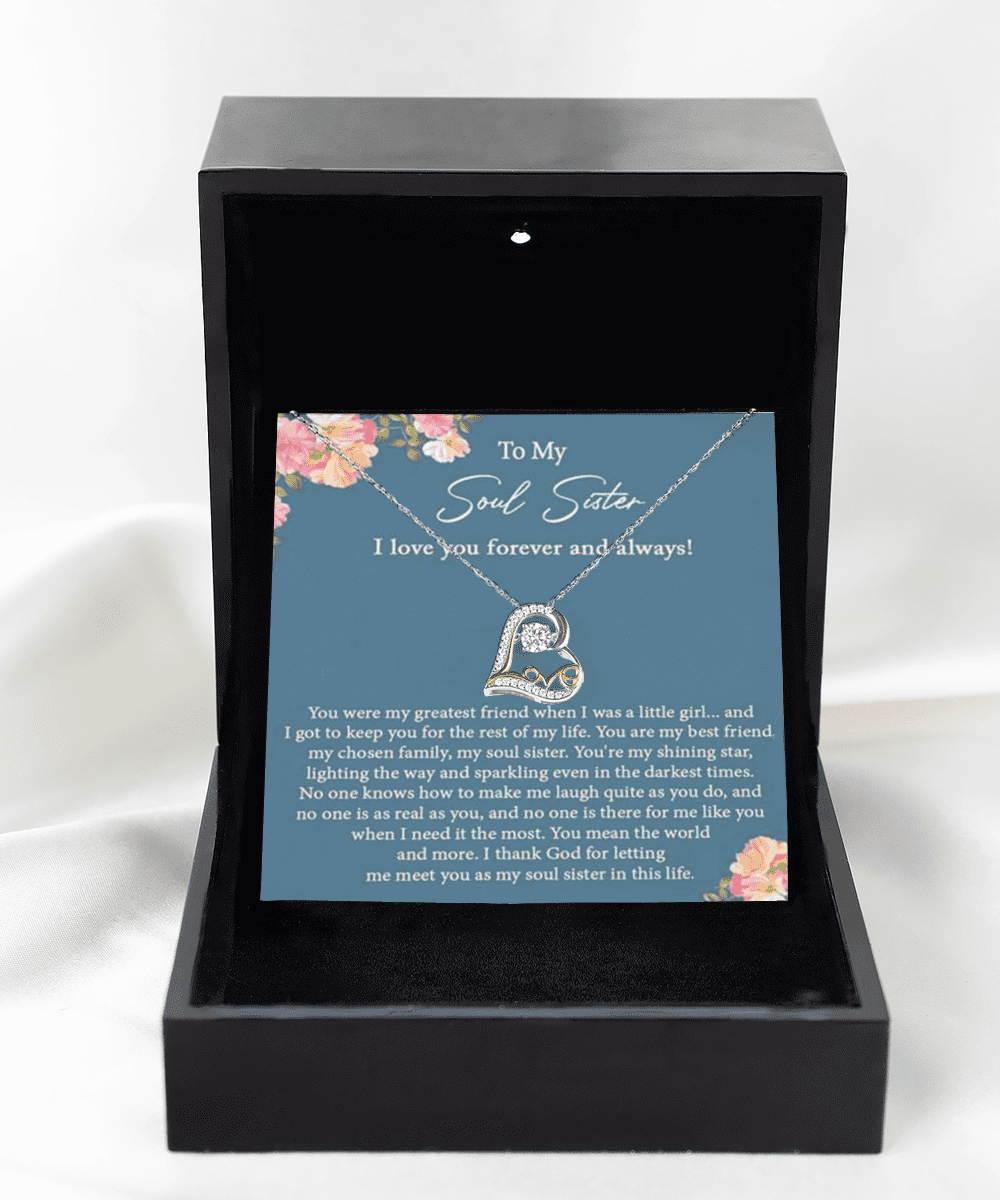 Love Dancing Necklace,Soul Sister Love Dancing Necklace, Best Friend Forever Gift, Jewelry Gift, Long Distance Friendship Gift
