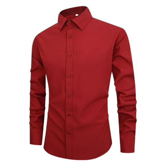 Men's Stretch Formal Dress Shirts, Regular Fit Long Sleeve Business Office Attire Shirts