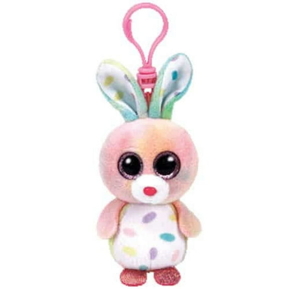 TY Beanie Boos – BUBBY the Bunny (Plastic Key Clip – 3.5") NO TY HANG TAG Plush