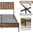 thumbnail image 4 of Garvee Queen Bed Frame with Tall Industrial Headboard, Rustic Brown Metal Platform Bed with Under-Bed Storage, Noise-Free, Strong Steel Slat Support, No Box Spring Needed, Easy Assembly, 4 of 8