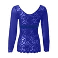 thumbnail image 5 of FhsagQ Lingerie pour Femmes Robe Femme Chemise Chemise en Dentelle Décontractée Coupe Ajustée Hauts Broderie Dentelle Transparente Haut à Manches Longues Col en V Profond Tempérament Bordure Col Plongeant Haut de Lingerie en Dentelle Camisole Taille Bleu TTTG, 5 of 5