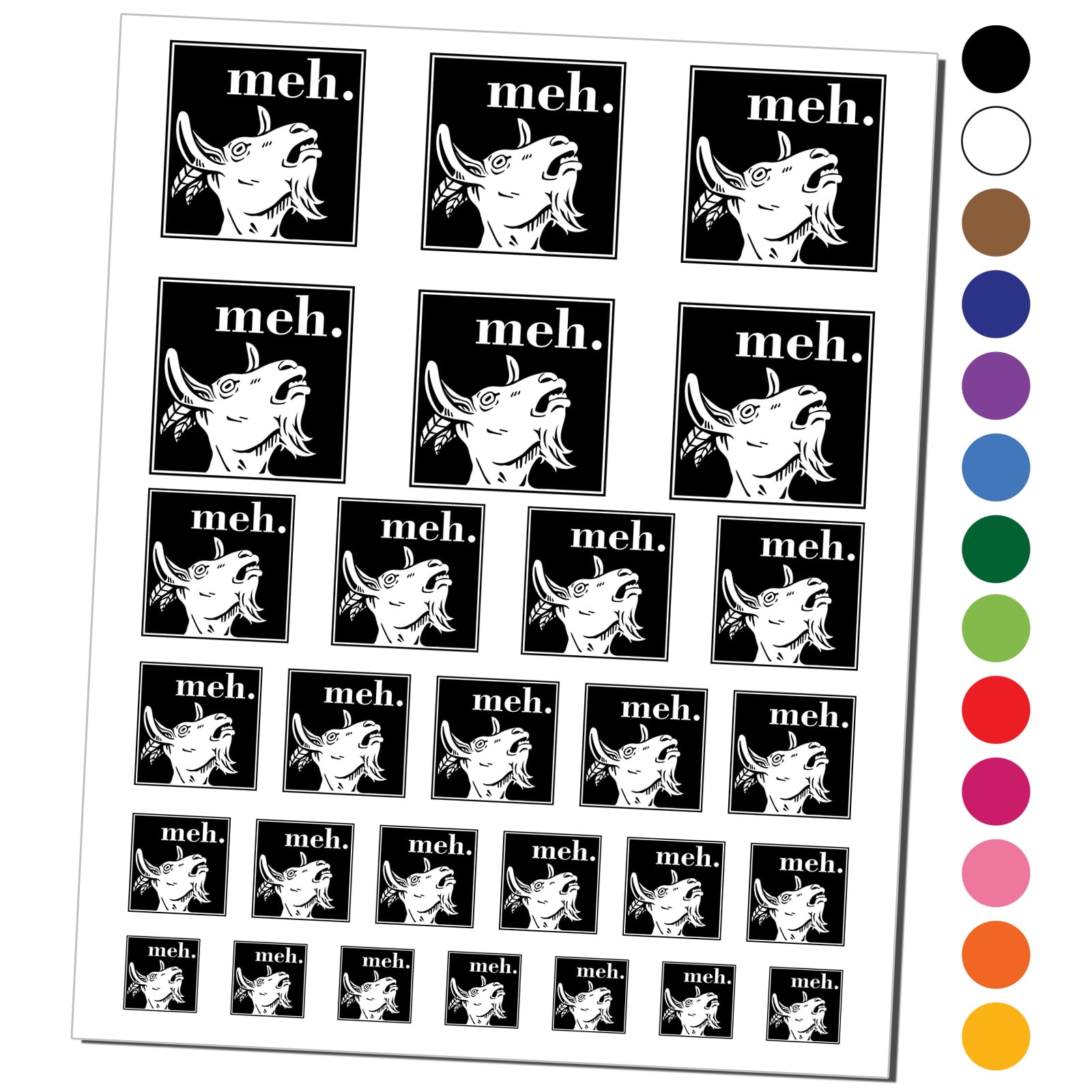 Meh Goat Water Resistant Temporary Tattoo Set Fake Body Art Collection