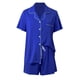 thumbnail image 3 of MKLEKYY Conjunto De Pijama De Mujer Con Pantalones Cortos Y Mangas Cortas, Con Botones, Para Dormir, Suave, Para El Hogar, 3 of 4
