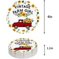 thumbnail image 1 of ZHANZZK Rustic Red Truck Sunflower Vintage Farmhouse Style Set of 6 Round Coaster for Drinks, Absorbent Ceramic Stone Coasters Cup Mat with Cork Base for Home Kitchen Room Coffee Table Bar Decor, 1 of 6