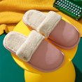 thumbnail image 1 of Zapatillas de invierno con punta cerrada para mujer, toboganes de felpa para el hogar, pantuflas planas de algodón a prueba de agua cálidas Wmkox8yii  hj789, 1 of 3