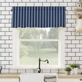 thumbnail image 4 of Valances for Windows Navy Blue and White Striped Geometric Valance Rod Pocket Window Treatments Curtains for Kitchen Small Windows Living Room Bedroom Bathroom, 42"x18", 4 of 7