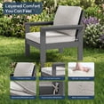 thumbnail image 5 of SERWALL Outdoor Patio Furniture Set, 7-Piece HDPE Outdoor Sofa Set Patio Conversation Set, Grey Frame with Beige Cushions, 5 of 10