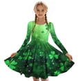 thumbnail image 4 of Vestidos de Manga Larga de las Niñas Tamaño 7-8 Elástico Vestido de Patinador de Línea Torcido Cuello Redondo para el Vestido Casual Del Recital de la Escuela, 4 of 6