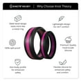 thumbnail image 4 of Hot Pink and Black Stripe Silicone Ring for Women and Men 8mm Bandwidth, 4 of 4