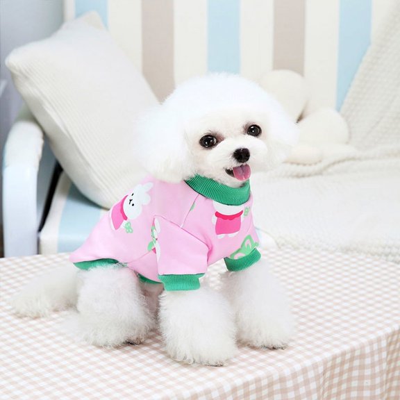 Pet Clothes Fall/Winter Comfortable Dog Clothes Cherry Floral Small Dog Teddy rabbit XXL