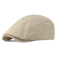 thumbnail image 3 of NMMUED Men's Textured Flat Cap Vintage Ivy Newsboy Hat Lightweight Breathable Driving Cabbie Cap Khaki One Size, 3 of 3