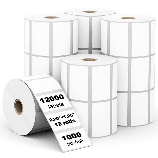 (12 000 etiquetas/12 rollos) Labelebal 12 rollos, 1000 etiquetas/rollo