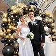 thumbnail image 4 of Globos de fiesta negros y dorados, kit de piezas guirnaldas de globos con globos de confeti para fiestas de graduación, Bar Mitzvahs y banquetes de jubilación (oro negro), 4 of 4