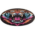 thumbnail image 4 of Tiger Animal Graffiti Soft Bedroom Round Area Rug, Washable Cute Nursery Circle Throw Mat, Non-Slip Contemporary Small Low Pile Floor Carpet for Dorm Bedside, 4 of 6
