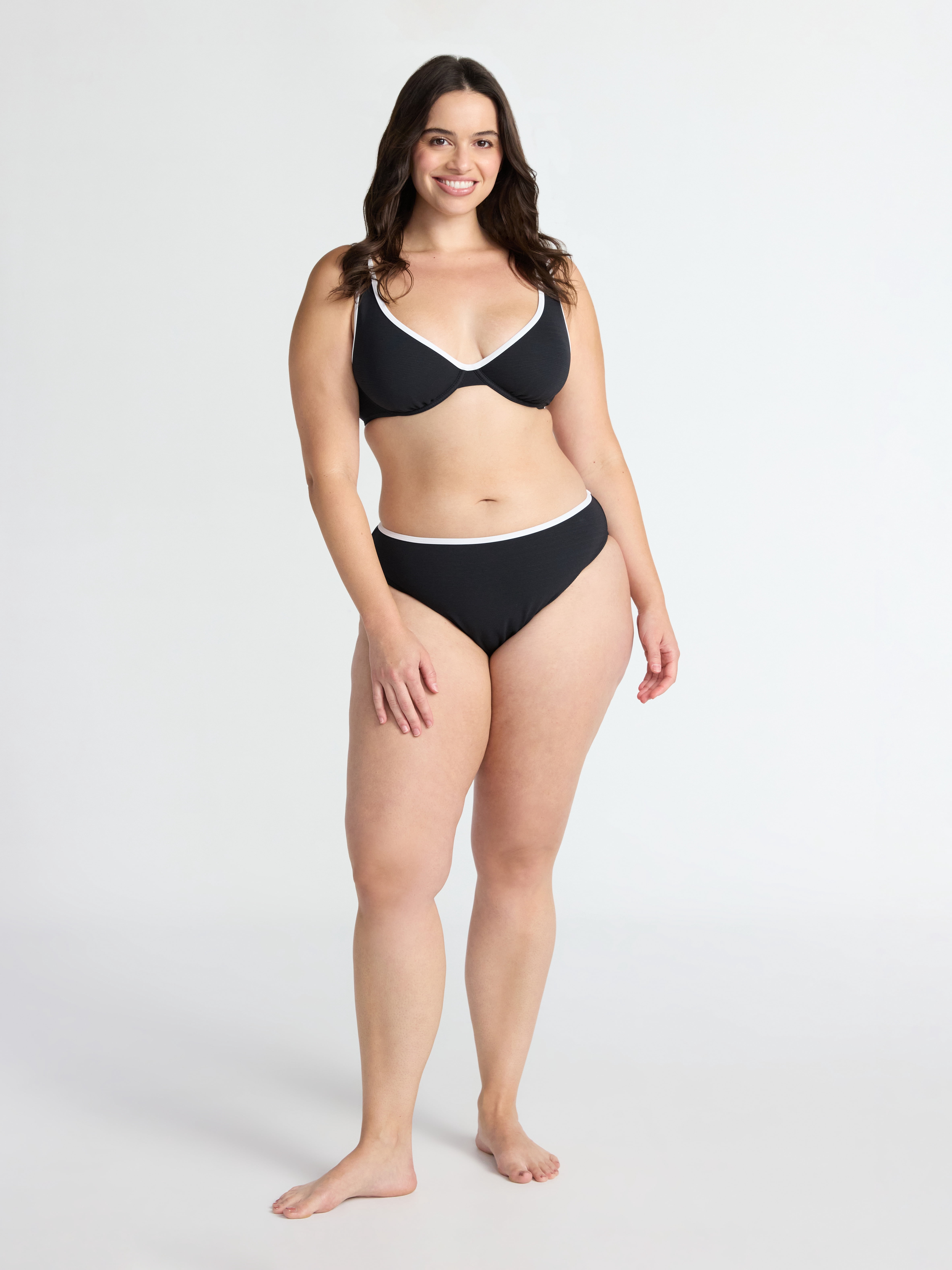 Time and Tru Women’s and Women’s Plus Ottoman Rib Bikini Bottoms, Sizes XS-3X