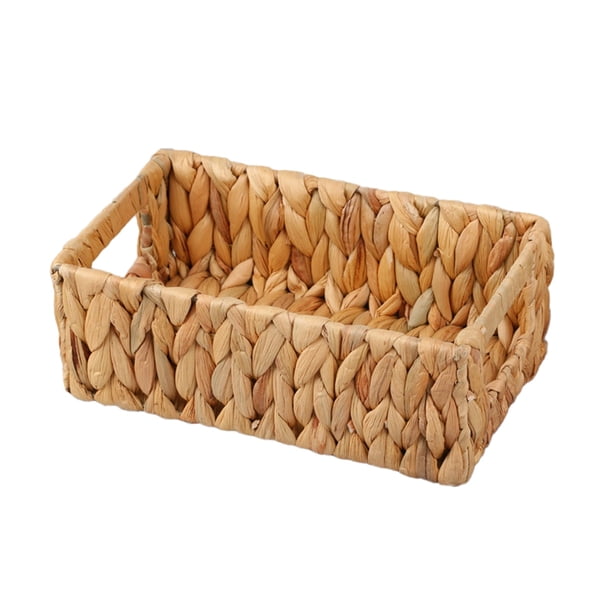 Cesta Mimbre para Almacenamiento, Cesta Jacinto Agua, Cestas para Inodoro, Soporte para Utensilios Cocina Estilo Rústico, Cesta Almacenamiento Artículos