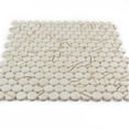 thumbnail image 4 of The Tile Life Eterna Penny 1" x 1" Lineas Beige Glass Round Mosaic Floor and Wall Tile 1 Sheet, 4 of 7