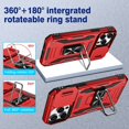 thumbnail image 4 of Case for 14 Pro Max Case with Kickstand, Slide Camera Cover & 360°Magnetic Ring Kickstand Military Grade Shockproof Heavy Duty Protective Armor Case for iPhone 14 Pro Max 5G 6.7 Inch 2022 - Red, 4 of 17