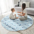 thumbnail image 3 of Light Blue Christmas Snowman Pattern Round Blanket,Comfortable Soft Flannel Throw Blanket,All Season,Warm Lightweight Blankets for Sofa Bed Couch Living Room Chair 47"x47", 3 of 5
