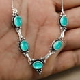 thumbnail image 6 of Natural Turquoise Silver Plated Handmade Necklace Vintage Bohemian Style Jewelry For Women, 6 of 6