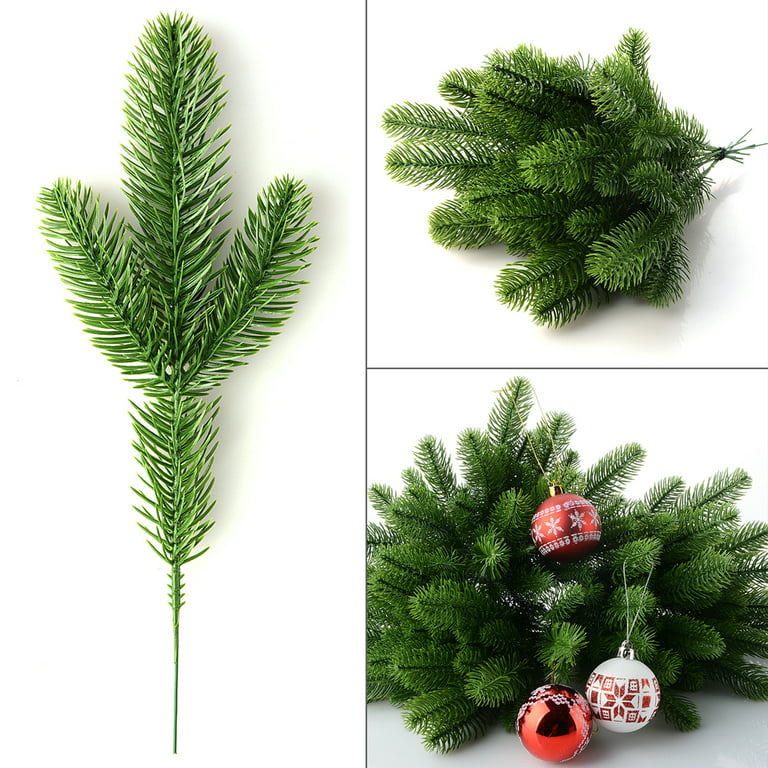 Green Artificial Pine Branches Christmas Trees Hanging Placements 5 Pieces  / Lot