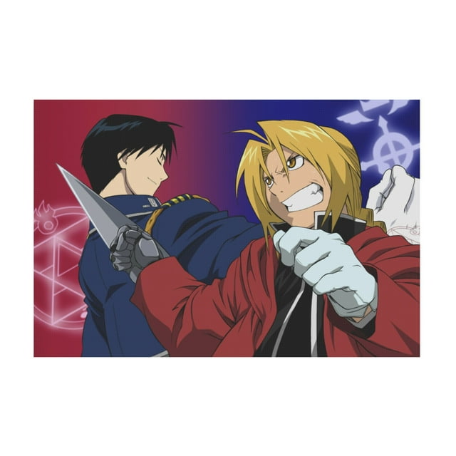 Qingyee Affiche en Toile d'Anime Polyester Multi-Tailles Affiche Décoratif, Affiche Fullmetal Alchemist Affiche Peinture d'Anime Affiche Décoratif