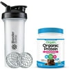 Orgain Plant Based Protein Meal Replacement Powder, Creamy Chocolate Fudge (2.01 LB) with BlenderBottle Classic V2 45-Ounce Shaker Bottle for Protein Shakes, Black and Bonus Nutrition Basics Whisk