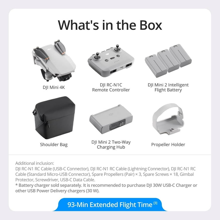 DJI Mini 4K Drone Fly More Combo, Under 249g, 3-Axis Gimbal, 10km