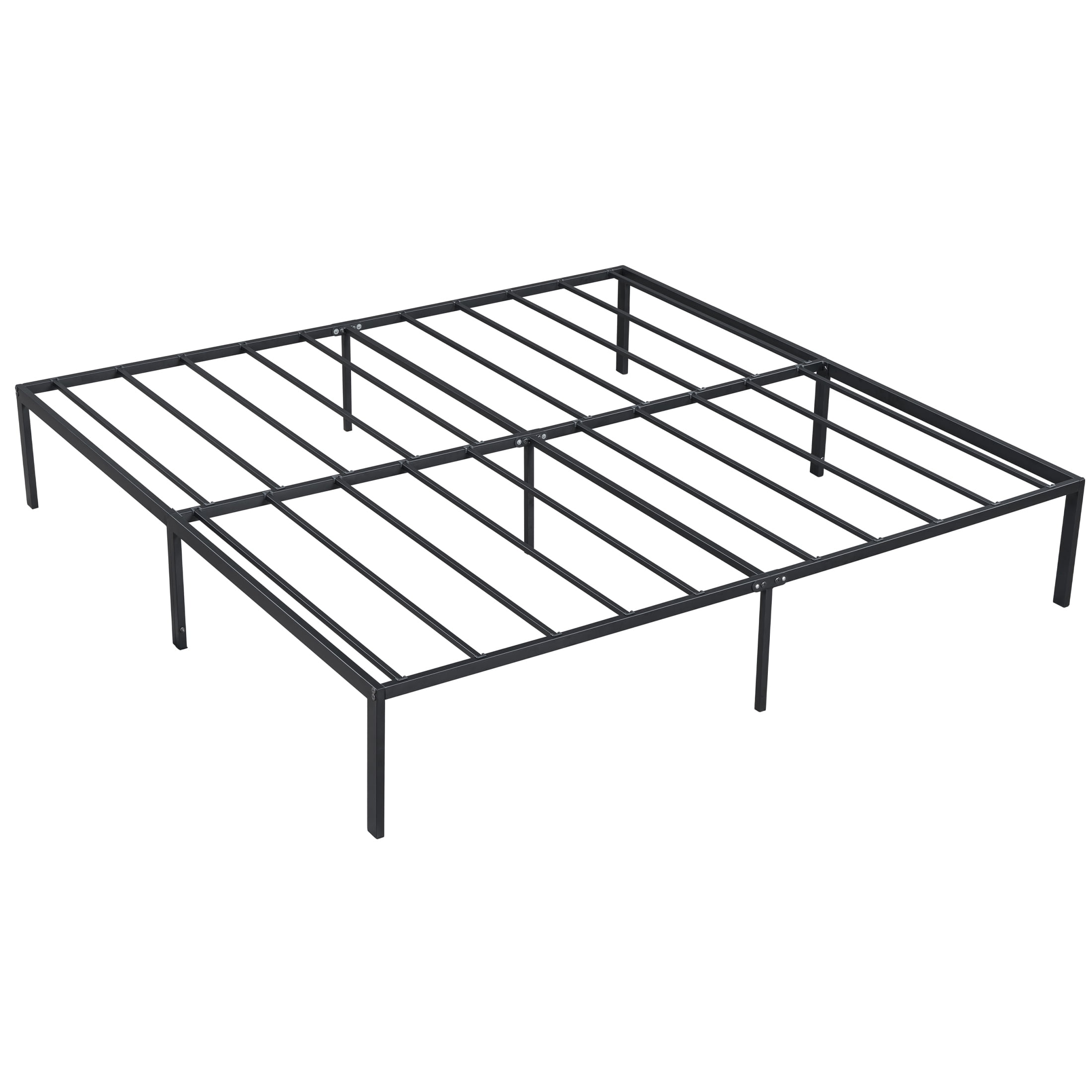 Aukfa Platform Metal King Size Bed Frame, 14 Inch, 600 lb Capacity, Noise Free, Black