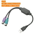 thumbnail image 2 of Uxcell 4Pcs USB to Dual PS/2 Adapter Cable 6P 1FT PS/2 Female to USB 2.0 Male Converter Built-in Chip Connector, 2 of 5